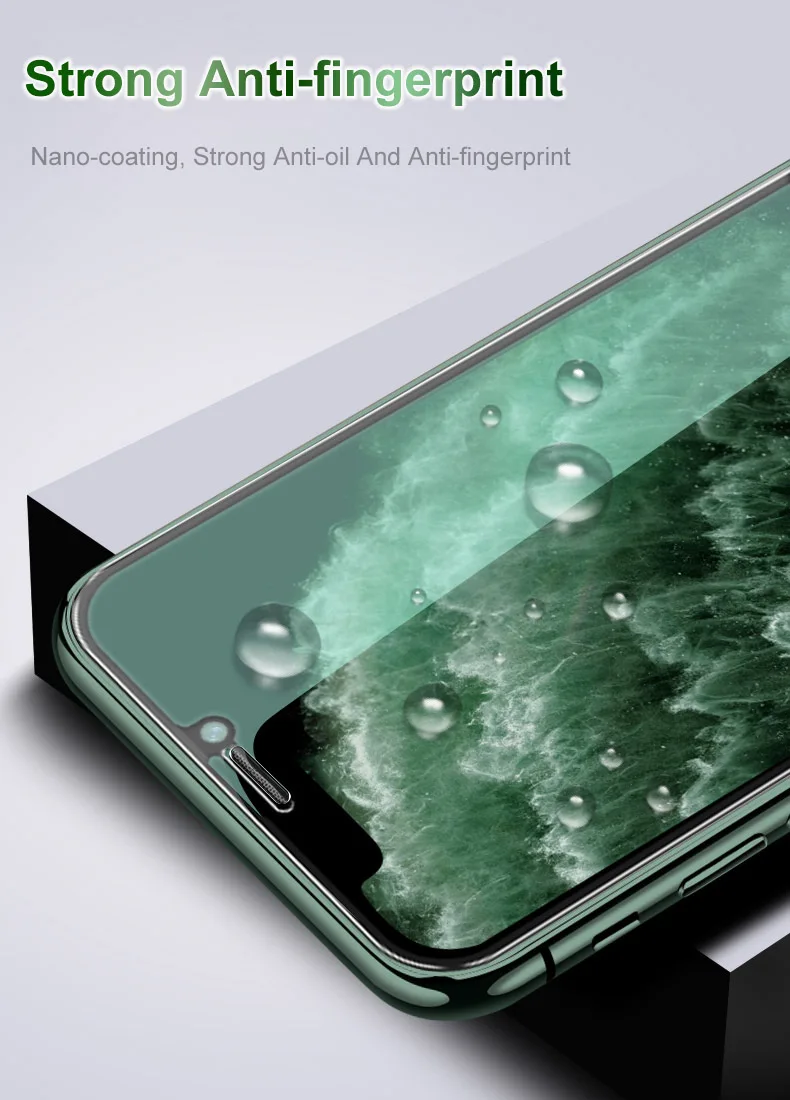 Зеленый светильник, закаленное стекло с защитой от синего излучения для Iphone 11 Pro Xs Max X Xr Iphone 8 7 6s 6 Plus, Защитное стекло для экрана 7