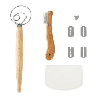 

Bread Baking Tool Set Curved Bread Cutter Flour Coil Mixer Flour Scraper Pizza Biscuit Cookie Toast Baking Tool Set