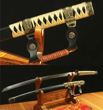 

1095 CARBON STEEL CLAY TEMPERED FULL TANG JAPANESE SAMURAI KATANA VERY SHARP