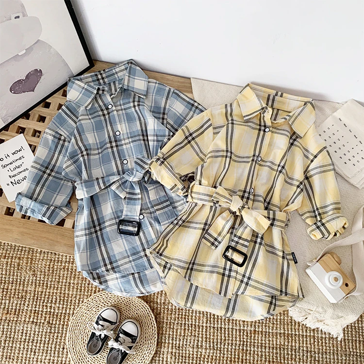 Baby Madchen Mode Plaid Bluse Kleid Fruhling Herbst Sommer Elegante Gurtel Kleider Madchen Kinder Vestidos Casual Kleidung Kleider Aliexpress