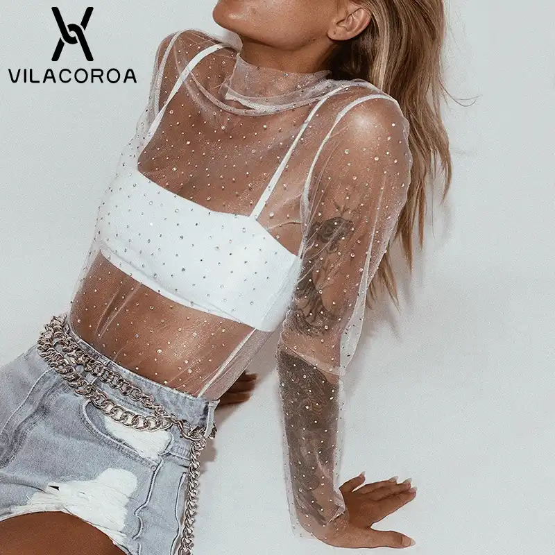 camiseta blanca lentejuelas