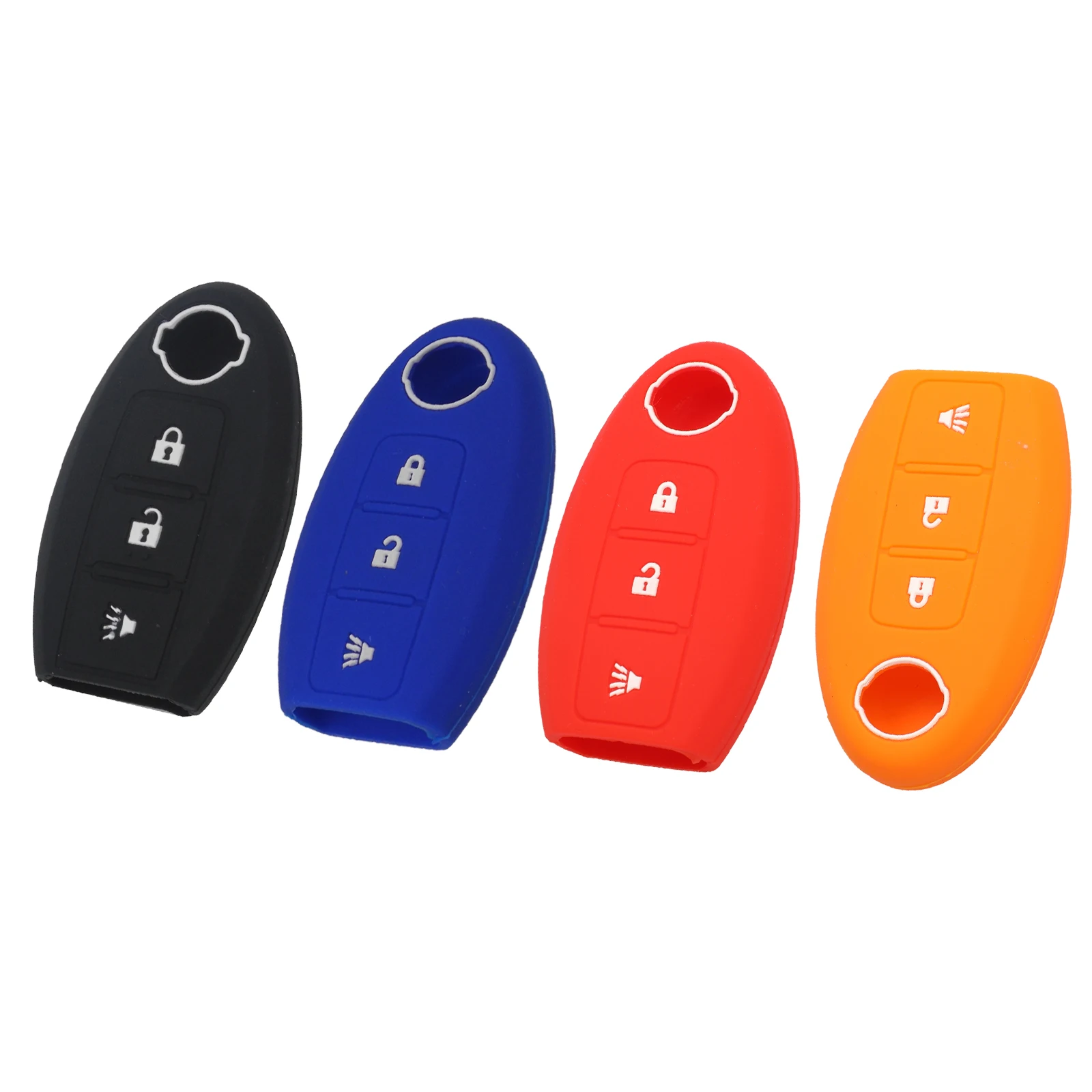 Keyforkess 30 pz/lotto custodia chiave in Silicone per Nissan Maxima Altima Teana Tiida Sylphy Sunny x-trail 3 pulsanti Smart Car Key Cover - H79d468cee3b94c398d271507b26dfcd6X