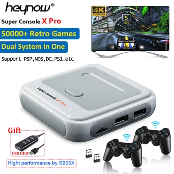 HEYNOW Amlogic S905X WiFi 4K HD Super Console X Pro 50+ Emulator 50000+ Games Retro Mini TV Box Video Game Player For PS1/N64/DC 1
