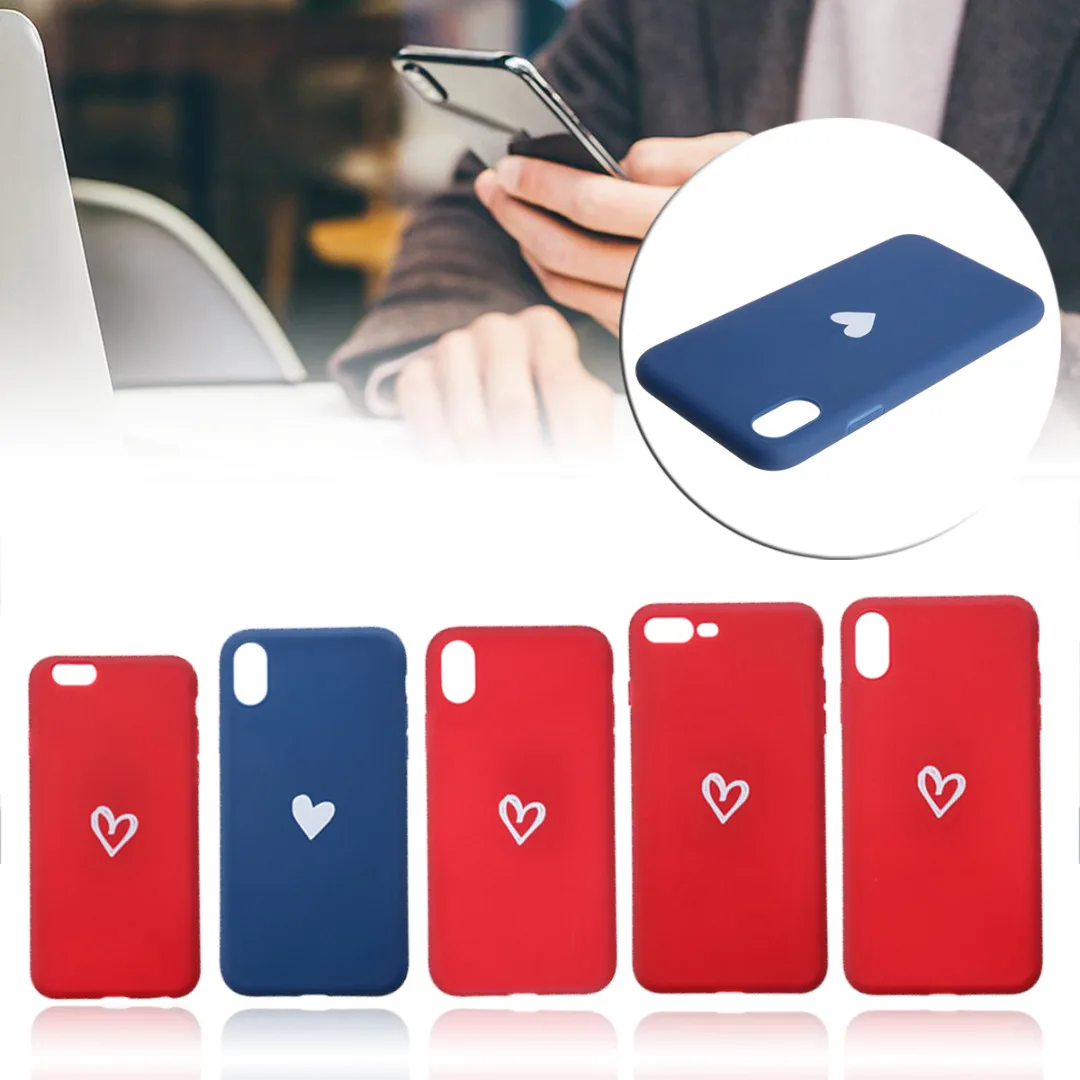 Phone Case For iphone XR X 6 6 s 7 8 plus Cute Simple Love Heart Shockproof Soft TPU Case Cover For iPhone X XS Max XR Fundas