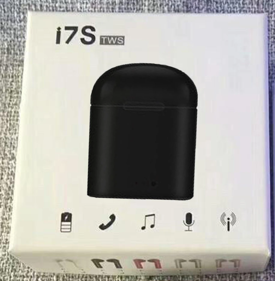 I7s Tws Bluetooth наушники, мини беспроводные наушники, спортивные наушники с громкой связью, беспроводная гарнитура с зарядным устройством - Цвет: Black-with box