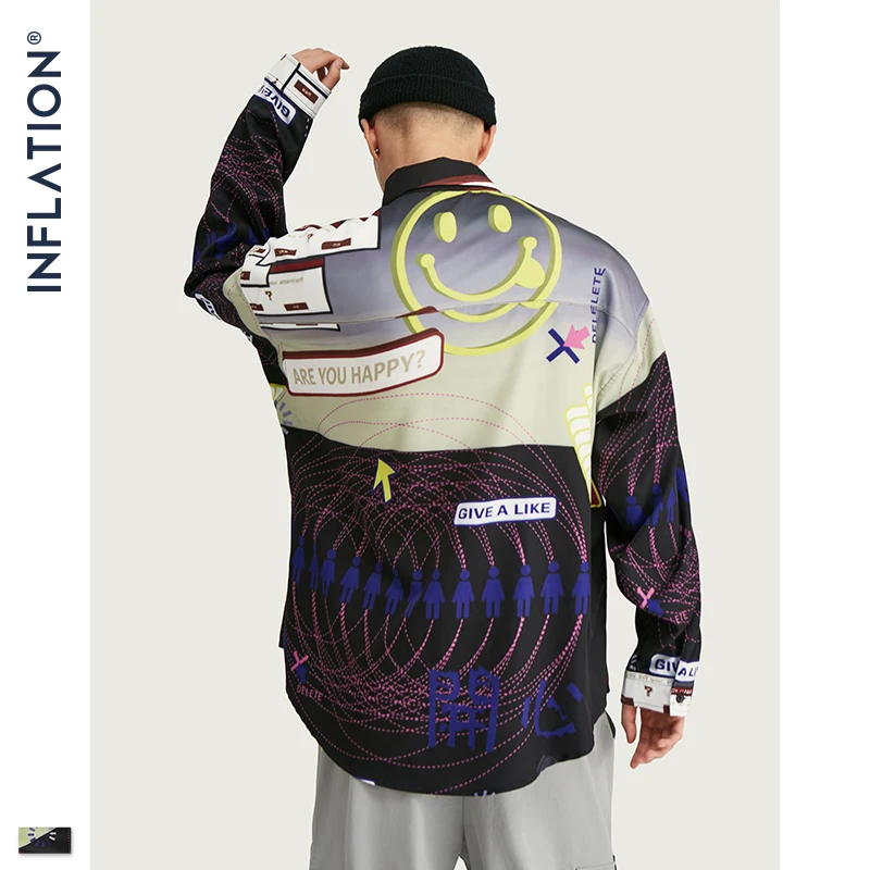 INFLATION 2020 FW Oversize Men Shirt Streetwear 2020 Autumn Funny Digital Print Long Sleeve Men Shirt Harajuku Men Shirt 92155W INFLATION 2020 FW Oversize Men Shirt Streetwear 2020 Autumn Funny Digital Print Long Sleeve Men Shirt Harajuku Men Shirt 92155W