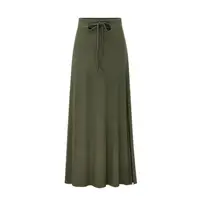Летние женские винтажные пляжные юбки с высокой талией, с разрезом, с поясом, элегантные офисные OL длинные юбки