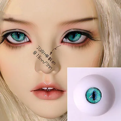 Nice Glass 10MM BJD Eyes DarkGreen Iris&Black Pupil for BJD Doll 