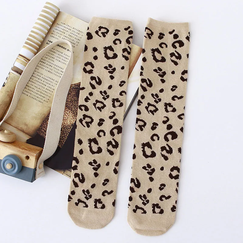 Модные мягкие хлопковые носки с леопардовым принтом для мальчиков и девочек детские гольфы Зимние гетры, детские длинные носки Meia Calcetines