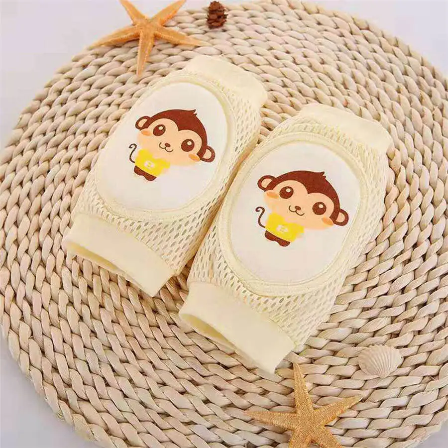 Yellow Monkey Детские наколенники с героями мультфильмов, противоскользящие сетчатые подушки, защита для ползающего ребенка, хлопковые детские наколенники для девочек, гетры для мальчиков - Цвет: Yellow Monkey