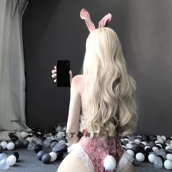 Cute Pink Bunny Girl Cosplay Lingerie 3