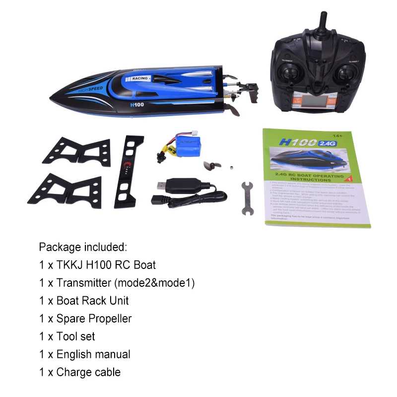 TKKJ H100 высокая скорость RC лодка 1:36 2,4 г 4CH 20 км/ч гоночный пульт дистанционного управления лодка с ЖК-экраном для детей игрушки Детский подарок