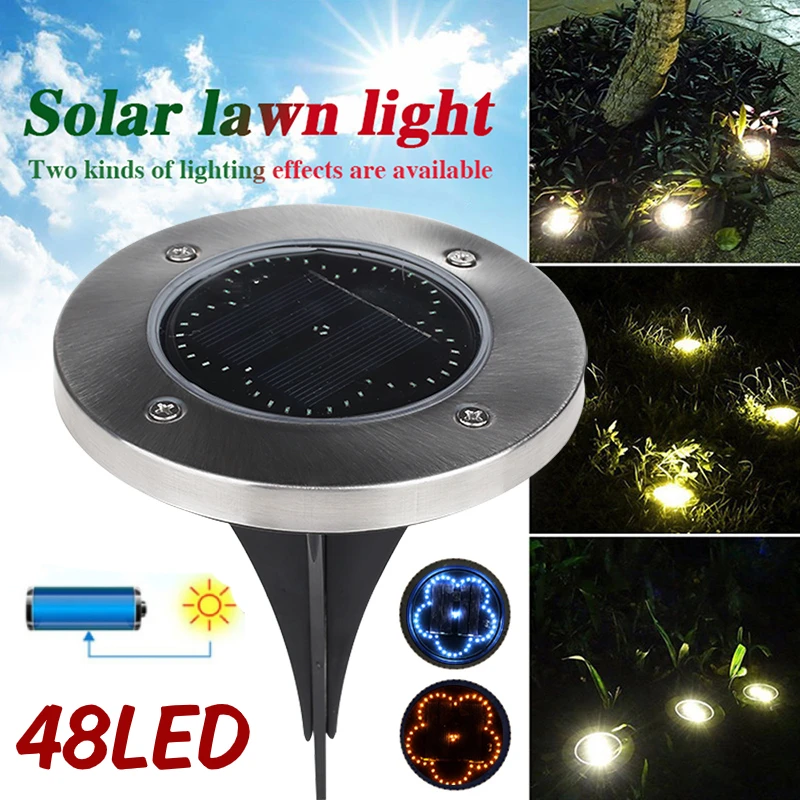 Наземная лампа диск светильник s похороненный экологичный прочный 48LED Солнечная