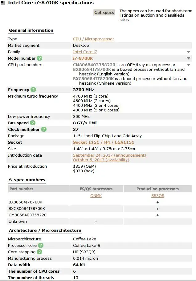 Процессор Intel Core i7-8700K i7 8700K 3,7 GHz шестиядерный Процессор 12M 95W LGA 1151 протестированный рабочий