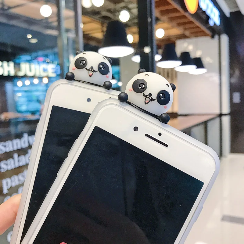 Забавный мультяшный чехол для телефона с пандой для iphone X XS чехол для MAX XR для iphone 7 6s 8 plus милый чехол кукла подставка поддержка мягкий чехол s Capa