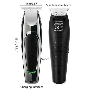 

Electric Hair Clipper 0 Cutter Head USB Rechargeable Trimmer with Limit Combs T4MB