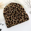 New Leopard Autumn Winter Causal Hip Hop Beanie Tide Korean Version Keep Warm Knitted Hat Adult Cap 2
