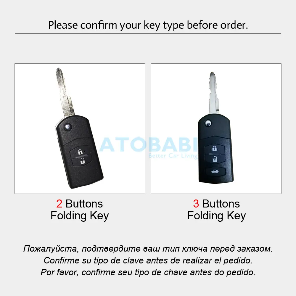 Чехол для автомобильного ключа из натуральной кожи Mazda 2 3 6 CX5|2 button|key case for carcar key cover