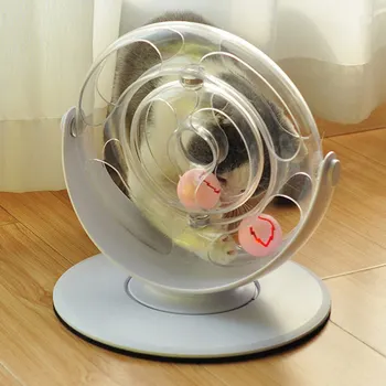 

Interactive Pet Cat Toys Game Puzzle Space Ring With Ball Toy Cats Exercise Educational Catching Track Roller Toy