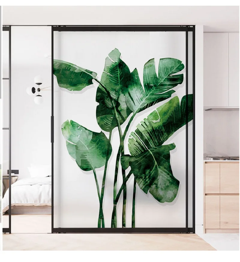 Индивидуальный размер стеклянная фольга статические цепляющиеся растения Фламинго стиль декоративный анти-УФ оттенок-пленка для окна двери шкафа стол 55 см x 100 см