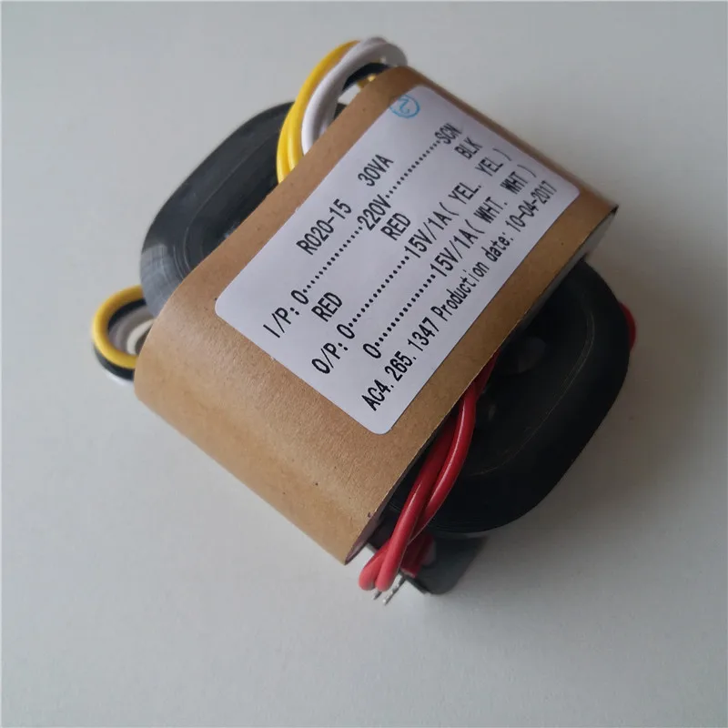 15V 1A 15V 1A R сердечник трансформатора 115-230 V/220 V вход 30VA для усилителя питания - Цвет: 220V input