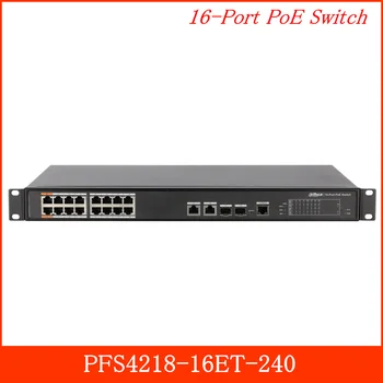 

Dahua 16 Port PoE Switch PFS4218-16ET-240 PoE budget 240W Layer 2 Support Web Management High Lightning Protection For IP system