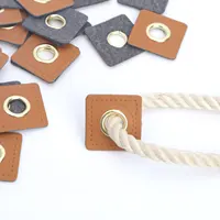 Buy 30 Sew-on Clothing Patches: PU Leather Badges, Patch Labels, Inner 8mm Metal Brass Eyelets Grommets, Patch Knit Sewing Applique Online - Image 2