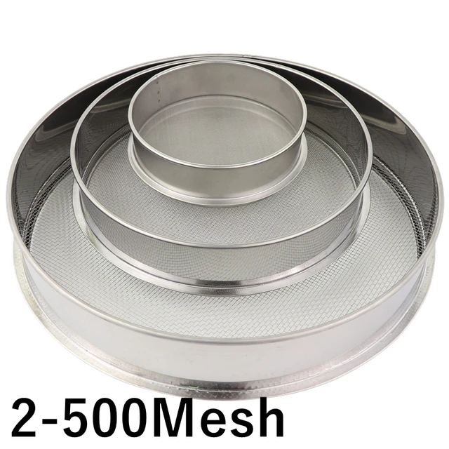 Tamis rond standard en acier inoxydable 500, tamis à ouverture de laboratoire, filtre à poudre de farine de cuisine, tamis à sol, tamis, shakers, 2-304 m 1