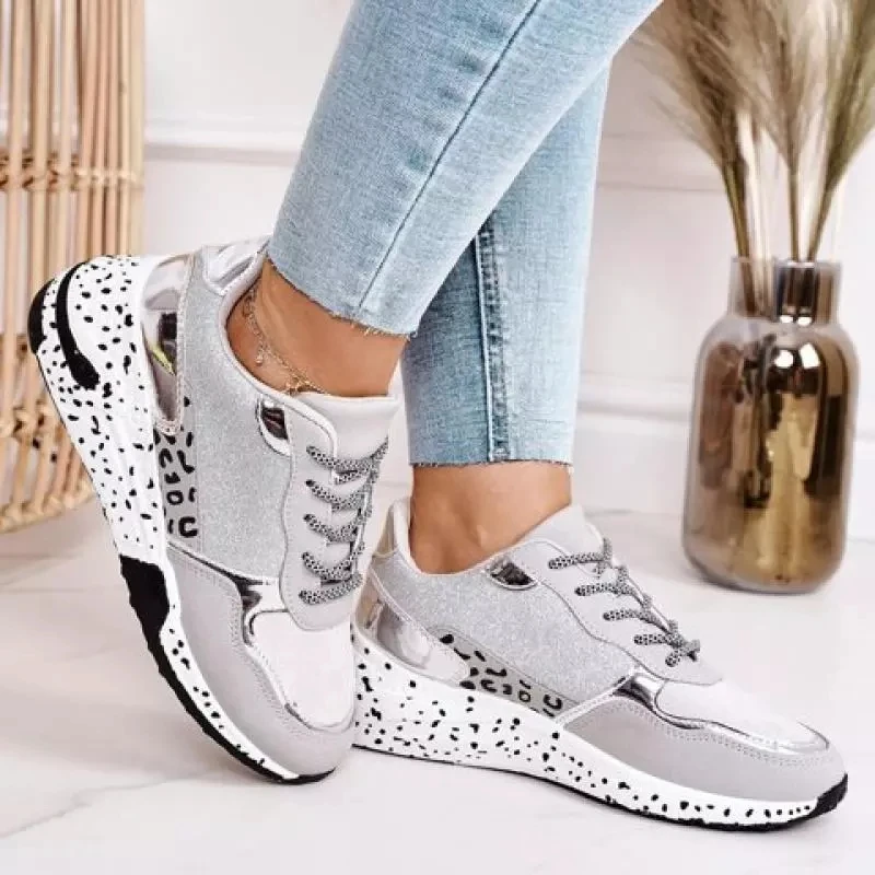 Nieuwe Mode Vrouwen Sneakers Luipaard Print Lederen Dikke Bodem Verhoogd  Sneakers Casual Comfortabele Sport Schoenen Voor Dames|Sneakers voor  vrouwen| - AliExpress