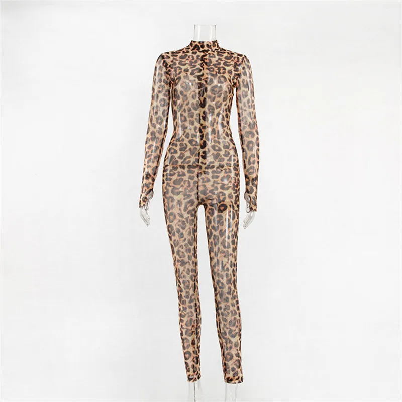 ANJAMANOR Cheetah Animal Print Sheer Mesh Sexy Jumpsuit Clubwear Costumes 2020 Long Sleeve Bodycon One Piece Romper D54AA33 ANJAMANOR Cheetah Animal Print Sheer Mesh Sexy Jumpsuit Clubwear Costumes 2020 Long Sleeve Bodycon One Piece Romper D54AA33