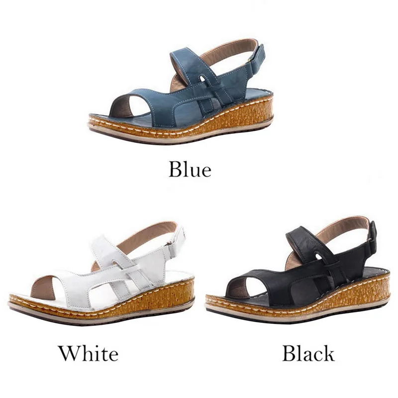 New Summer Women Sandals 3 Color Stitching Sandals Ladies Open Toe Casual Shoes Platform Wedge Slides Beach Women Shoes