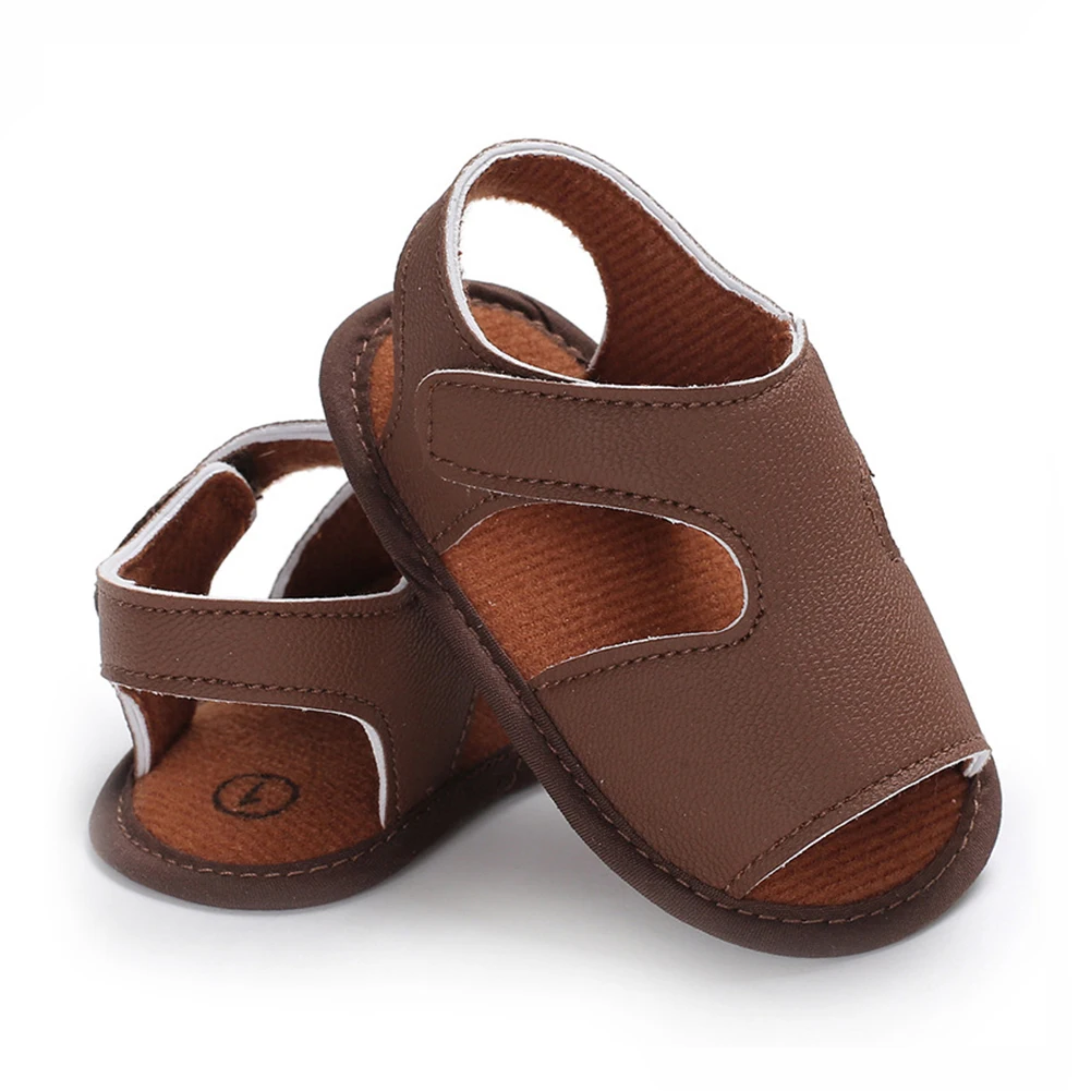 Fashion Summer Baby Boys Sandals Breathable Baby Boys Faux Leather Anti Slip Flat Shoe Prewalker Crib Sandals nEW
