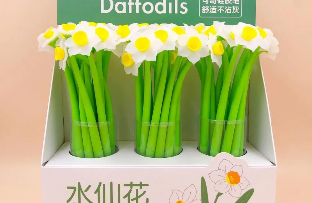 Pretty daffodil мультипликационная гелевая ручка школьный подарок Студенческая гелевая чернильная ручка для животных офисная черная письменная ручка детская нейтральная ручка 48 шт./лот