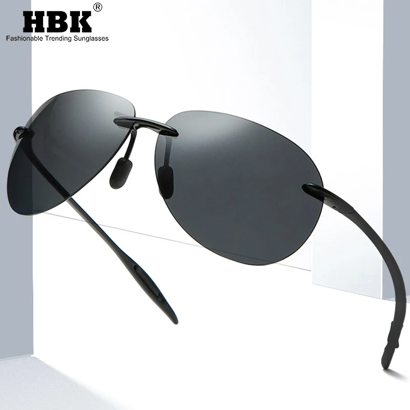 

HBK Pilot TR90 Men Sunglasses Polarized Advanced Unbreakable Pilot Memory Material Sun Glasses 2019 Male Driving Shades UV400