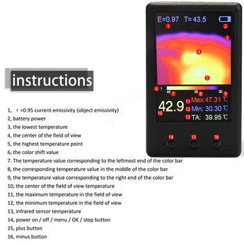 

2.4 Inch Handheld Digital Thermal Ier Thermograph Camera Infrared Temperature Sensor -40°C-300°C