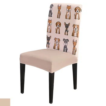 

6/8piece Smile Puggy Cartoon Cute Print Chair Cover Dining Elastic Chair Covers Spandex Stretch Elastic Anti-dirty Removable
