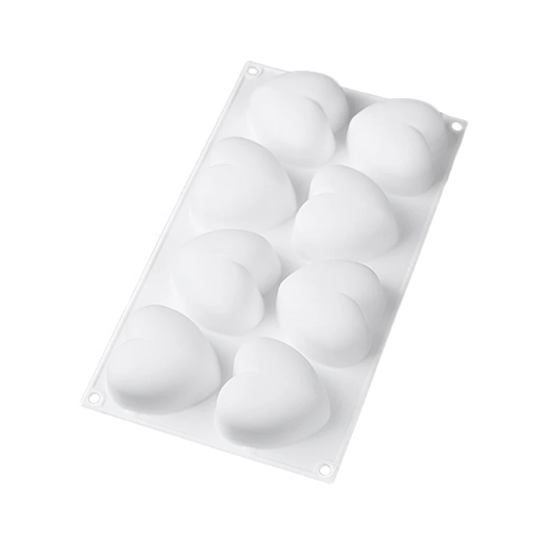 8 Heart Shape Silicone Cake Molds French Dessert Mousse Baking Form Moulds Chocolate Jelly Mold Cake Decoration Tool