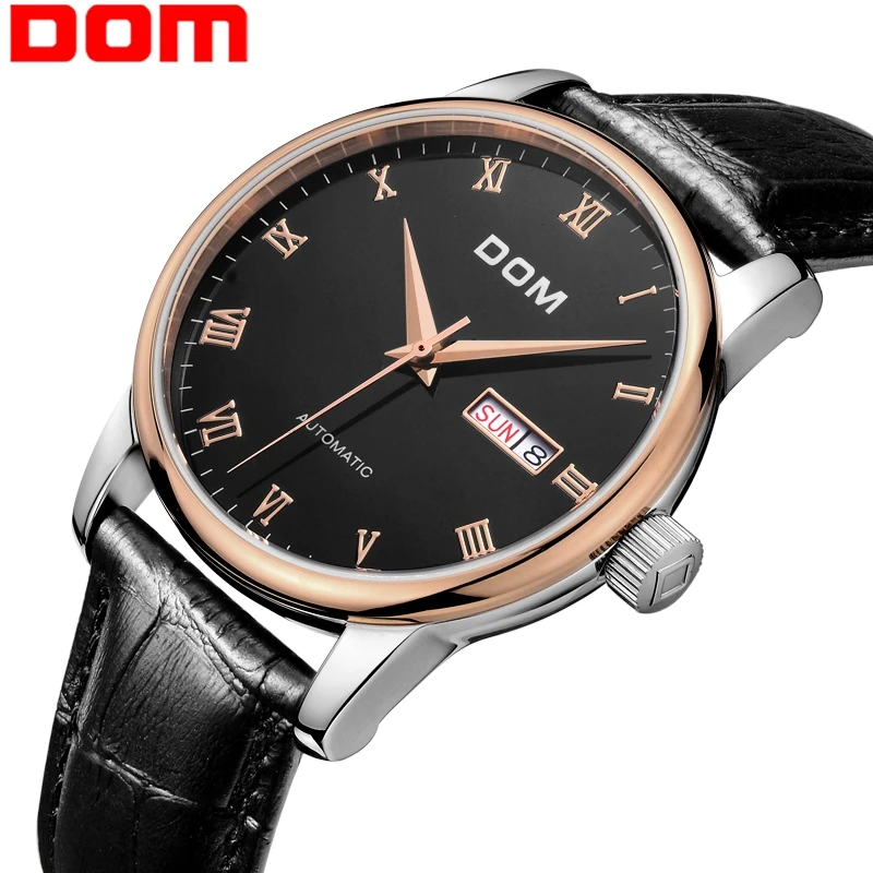 

DOM mens watches top brand luxury waterproof mechanical leahter watch Business men watch clock relogio masculino watches