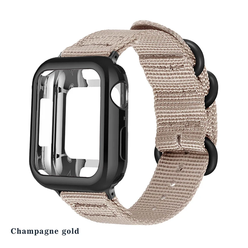 Нейлоновый спортивный ремешок+ чехол для apple watch 5, 4, 3, 2, 1 серия 42 мм, 44 мм, ремешок для Iwatch 38 мм, 40 мм, чехол для наручного браслета, аксессуары