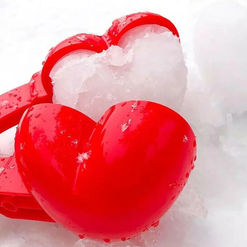 Snow Ball Maker Clamp Tools Beach Sand Toys Heart Shaped Snowman Outdoor Snow Ball Maker Clips