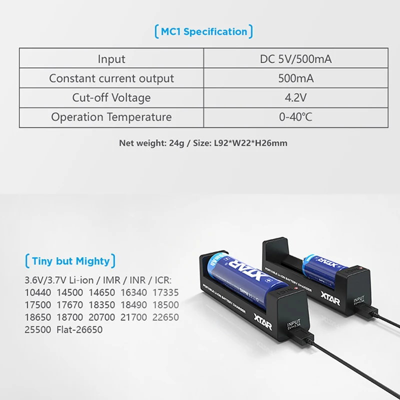 XTAR Дешевле USB Зарядное устройство MC1 MC1S MC1PLUS SC1 Батарея Зарядное устройство для 14500/14650/18500/18700/21700/20700/18650 Батарея Зарядное устройство