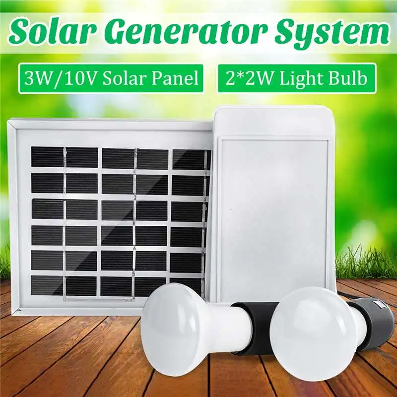 

2200mAH Portable Solar Generator Power Supply Energy Storage Solar Powered System Alternative Energy Generators LED Bulb