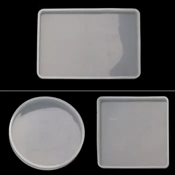 

18Pcs Coaster Silicone Resin Mold Round Square Rectangle Heart Oval Molds Kit M2EA