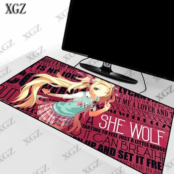 

XGZ Anime Girl Gaming Mouse Large Lock Edge Pad Gamer Notebook Computer pad Mats Office Desk Resting Surface Mat Game