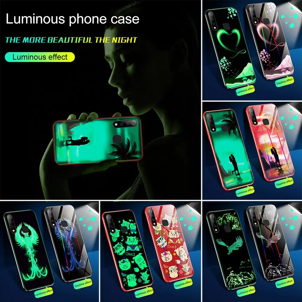 Светящийся лазерный чехол Aurora для iPhone 7 8 6 6S Plus роскошный из закаленного стекла
