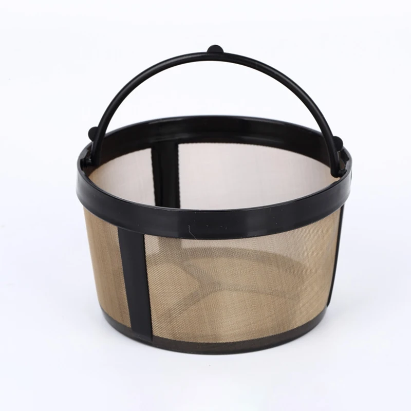 10-12 Cup Coffee Filter Basket Style Reusable Stainless Steel Cylinder Mesh Tool For Most Basket Coffee Machines
