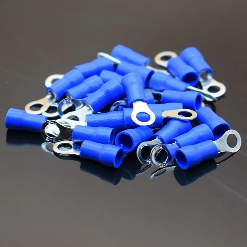 RV2-4 Blue Ring Insulated Wire Connector Electrical Crimp Terminal Cable for 1.5-2.5mm2 100PCS/Pack RV2.5-4 RV | Обустройство дома