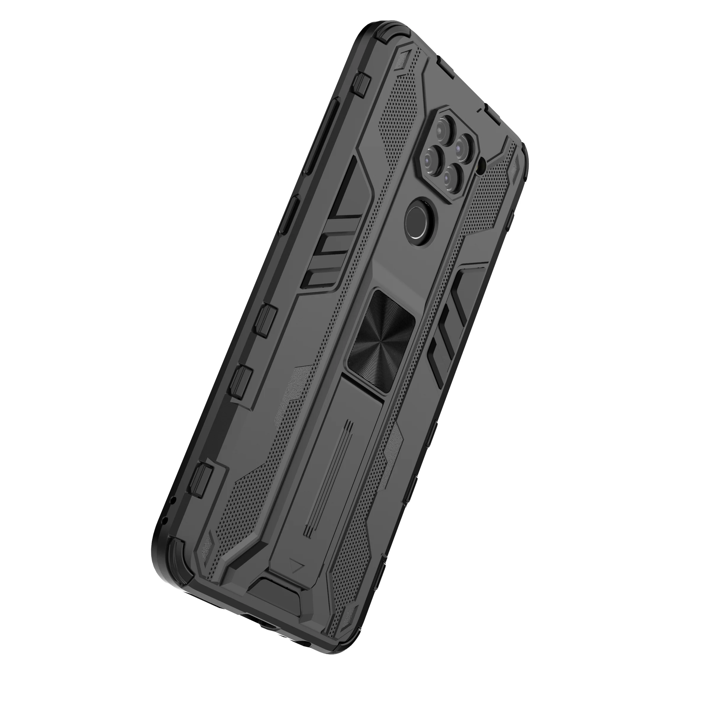 Luxury Bracket Armor Metal Magnetic Protector Phone Case For Xiaomi Redmi Note 9 Pro 9S Max Shockproof Invisible PC Back Cover