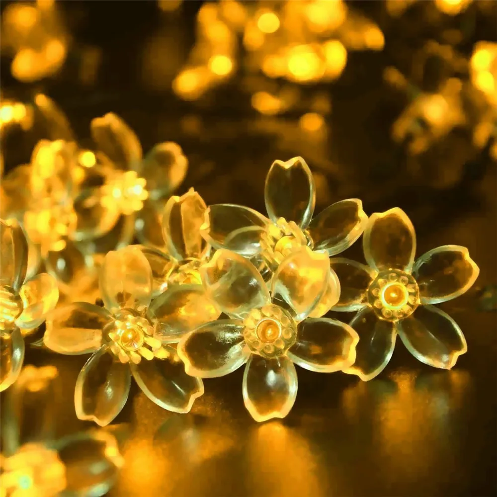 40 LED цветок персика Рождественские огни 6 м гирлянда Сказочный свет 220 В вилка