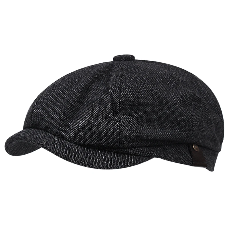 painter beret hat New arrival summer outdoor leisure octagonal hat painter hat Adjustable linen newsboy hat men's classic retro beret mens fleece beret